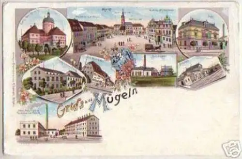 15769 Ak Lithographie Gruss aus Mügeln 1898