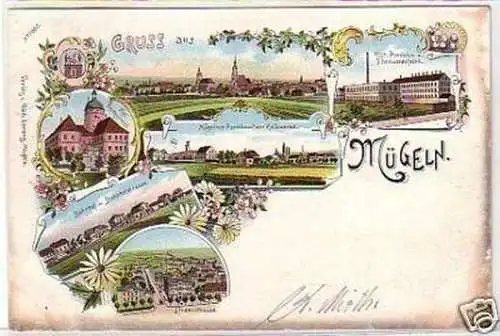 19860 Ak Lithographie Gruß aus Mügeln 1902