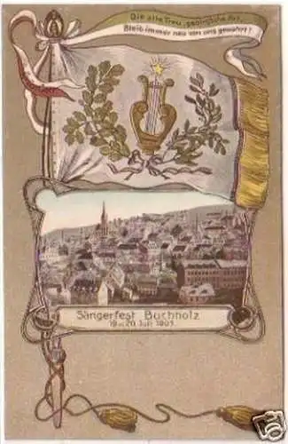 22046 Lithografie Sängerfest Buchholz 1903