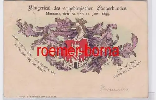 81912 Künstler Ak Sängerfest des erzgebirgischen Sängerbundes. Meerane 1899