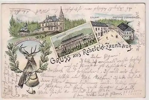 42251 Ak Lithographie Gruß aus Rehefeld Zaunhaus 1900