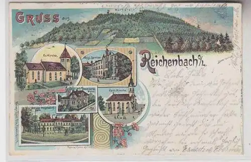 69455 Ak Lithographie Gruß aus Reichenbach Oberlausitz 1903