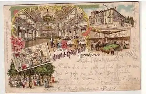 30/72 Ak Lithografie Neuer Gasthof Leipzig-Gohlis 1900