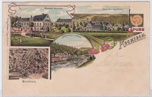 03434 Ak Lithographie Gruß aus Kockisch Gasthof, Steinbruch usw.