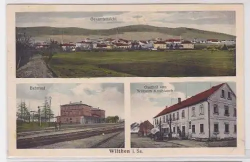 94157 Mehrbild Ak Wilthen in Sachsen Bahnhof, Gasthof usw. 1933