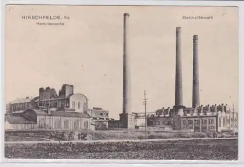 95692 Ak Hirschfelde in Sachsen Herkuleswerke Elektrizitätswerk um 1930