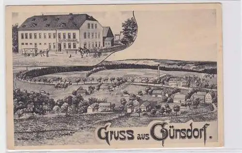 92667 Mehrbild Ak Gruß aus Günsdorf Gasthof usw. um 1910