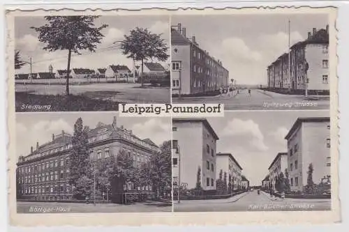 84827 Mehrbild Ak Leipzig Paunsdorf Spitzwegstraße, Karl, Bücher Straße usw.1941