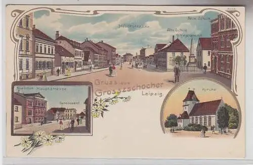 70245 Ak Lithografie Gruss aus Grosszschocher bei Leipzig um 1900