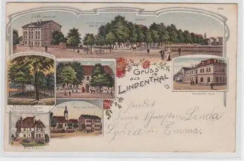 70247 Ak Lithografie Gruss aus Lindenthal i.S. Böhme´s Restaurant usw. 1900