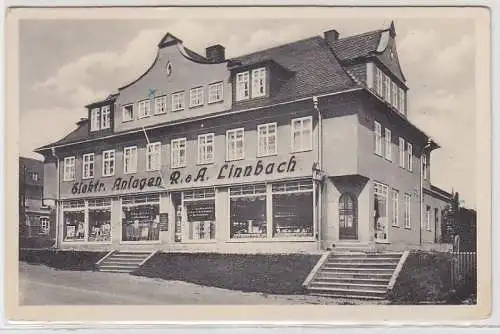 45080 Ak Zwönitz Geschäftshaus d. Fa.R. & A. Linnbach um 1930