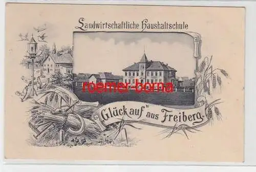 47450 Ak Landwirtschaftliche Haushaltschule 'Glück auf' aus Freiberg um 1920