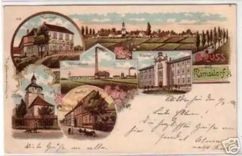 19460 Ak Lithographie Gruß aus Ramsdorf in Sa. 1901