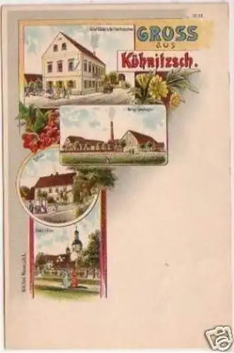 21742 Ak Lithographie Gruss aus Kühnitsch 1911