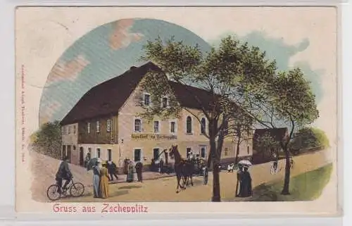 90723 Ak Gruß aus Zschepplitz Gasthof 1903