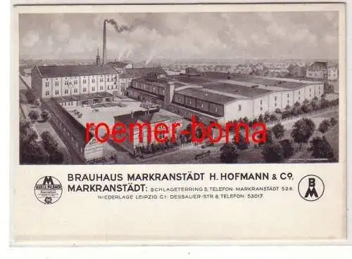 80314 Reklame Ak Brauhaus Markranstädt H. Hofmann & Co. um 1930