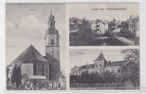 78436 Mehrbild Ak Gruß aus Pretzschendorf Schule, Kirche usw. 1931