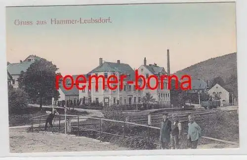 76106 Ak Gruß aus Hammer Leubsdorf Ortsansicht mit Kindern um 1910