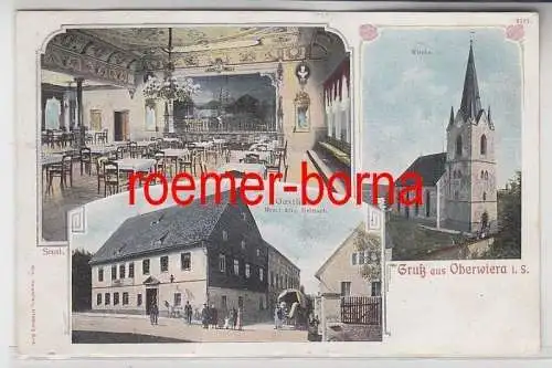 69144 Mehrbild Ak Gruß aus Oberwiera Gasthof, Saal, Kirche um 1920