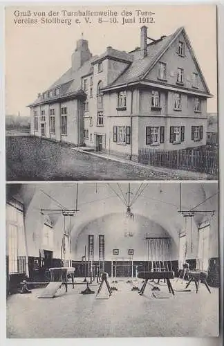 67811 Mehrbild Ak Gruß von der Turnhallenweihe des Turnvereins Stollberg 1912