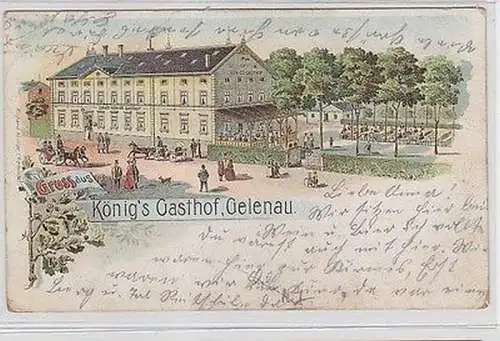 63208 Ak Lithographie Gruß aus Königs Gasthof Gelenau 1911