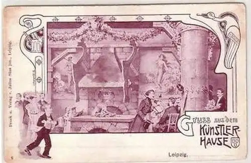 30/120 Ak Leipzig Gruss aus dem Künstler-Hause um 1900