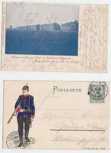 18/9 Ak Leipzig Kaserne Prinz Johann Georg Nr.107, 1906