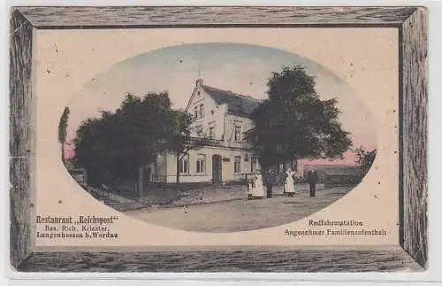 71681 Ak Langenhessen bei Werdau Restaurant 'Reichspost' um 1930