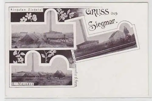 71810 Mehrbild Ak Gruss aus Siegmar Ringofen Ziegelei, Firma Meinert um 1900