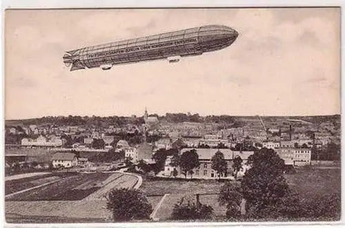 67721 Ak Zeppelin Friedrichshafen-Berlin über Hohenstein-Ernstthal 1909