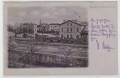 65359 Ak Hainichen in Sachsen Bahnhof Gleisansicht 1902