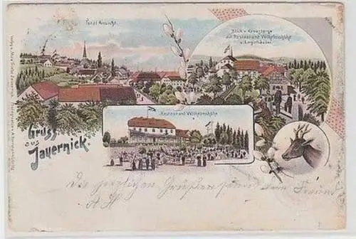 64735 Ak Lithografie Gruss aus Jauernick Restaurant Wilhelmshöhe 1902