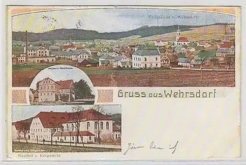 65369 Ak Lithographie Gruß aus Wehrsdorf 1910