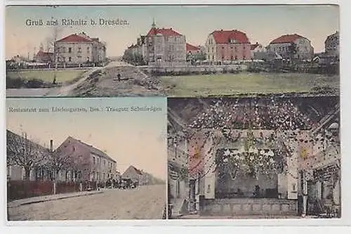 65408 Mehrbild Ak Gruß aus Rähnitz b. DresdenRestaurant zum Lindengarten 1913