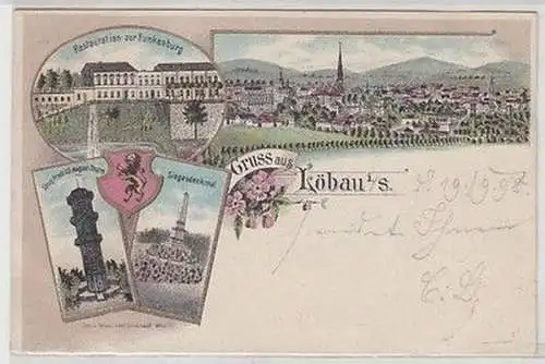 59422 Ak Lithographie Gruß aus Löbau in Sachsen 1898