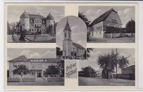 94470 Mehrbild Ak Gruß aus Milkel Gasthaus, Schule, Schloß usw. um 1940