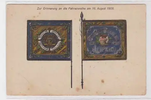 94092 Ak Verein Bäcker Bruderschaft Leipzig Fahnenweihe 16. August 1908