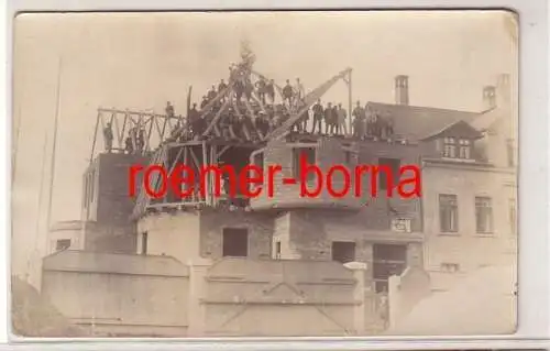 80548 Foto Ak Leubnitz Richtfest bei E. Schröder 11.1.1921