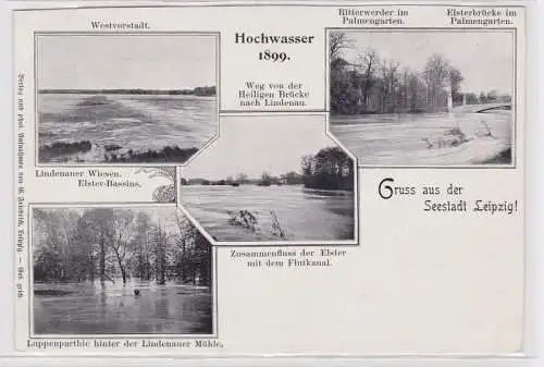 86599 Mehrbild Ak Gruß aus der Seestadt Leipzig Hochwasser 1899