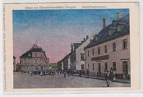 63832 Lunakarte Ak Gruß aus Ehrenfriedersdorf Annabergerstraße 1924