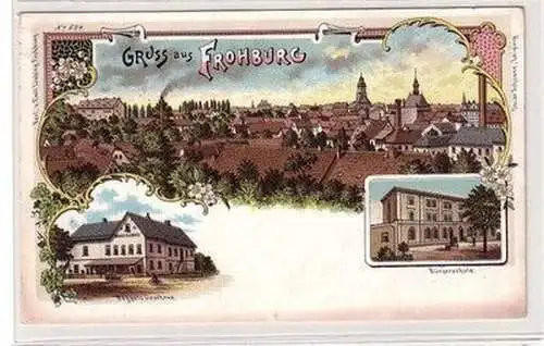 60986 Ak Lithographie Gruß aus Frohburg um 1900