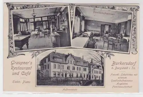 59354 Mehrbild Ak Burkersdorf bei Burgstädt Graupners Restaurant 1916