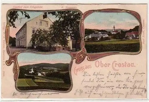 59921 Mehrbild Ak Gruß aus Ober Crostau Gasthof zum Erbgericht 1907