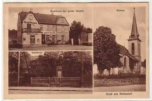 61263 Mehrbild Ak Gruß aus Beiersdorf Gasthaus zur guten Quelle usw. um 1920