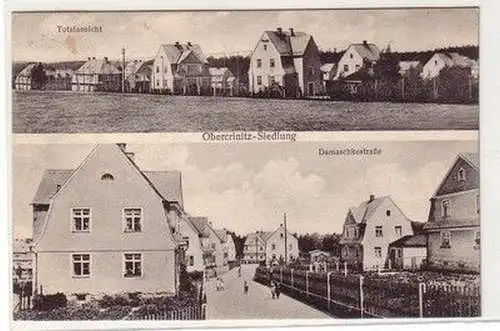 59803 Mehrbild Ak Obercrinitz Siedlung Totalansicht und Damaschkestraße um 1920