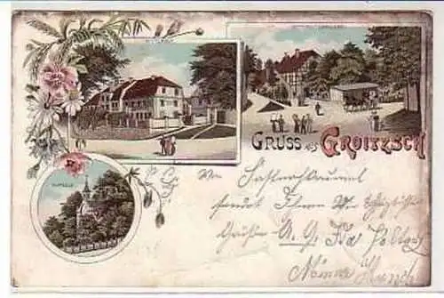 33969 Ak Lithographie Gruß aus Groitzsch 1900