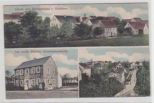 44689 Mehrbild Ak Gruß aus Reichenbach bei Waldheim Kolonialwarenhandlung 1919