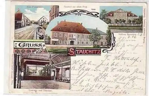 38434 Ak Lithographie Gruß aus Stauchitz 1900