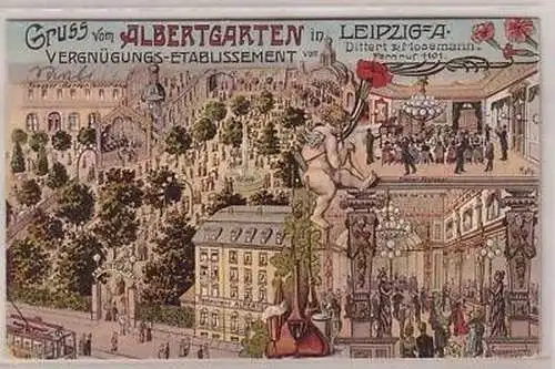 31/21 Ak Leipzig Angercrottendorf Albertgarten 1915