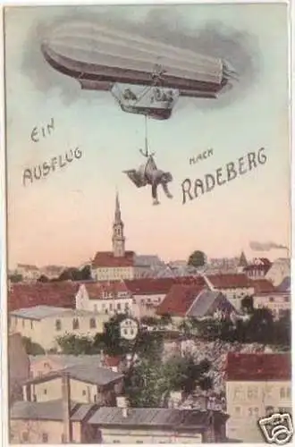 20784 Zeppelin Ak ein Ausflug nach Radeberg 1913